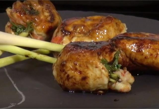 Sucettes de poulet aux gambas