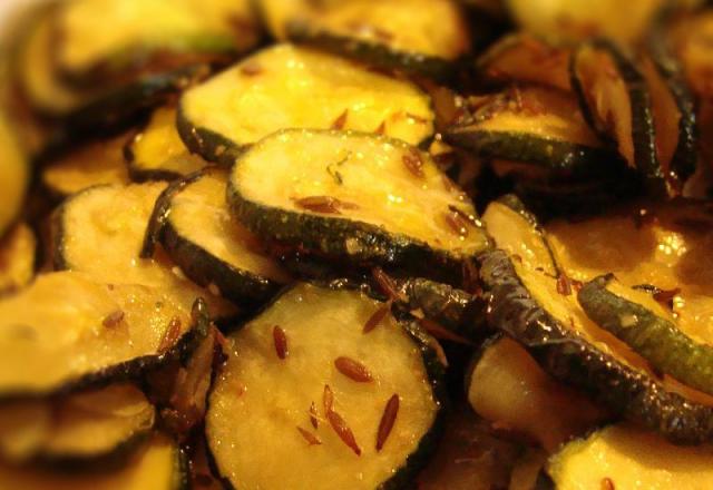 Courgettes à l'ail et au cumin à l'Actifry