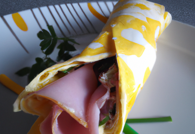 Wrap d'omelette jambon