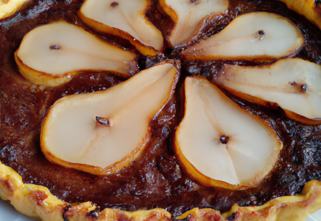 Tarte poire choco amandes