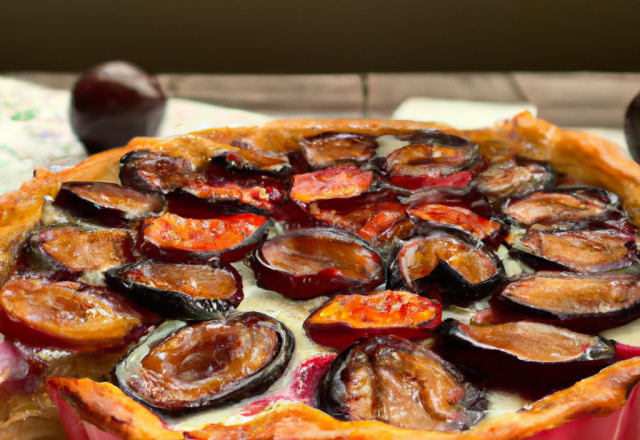 Tarte pêches pruneaux