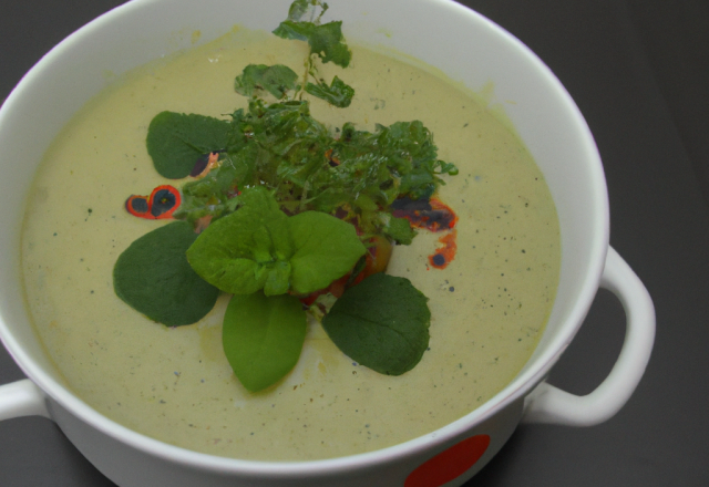 Velouté de cresson de Méréville à la menthe poivrée de Milly-la-Forêt