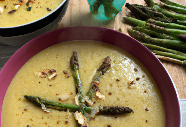 Soupe d'asperges aux cacahuètes