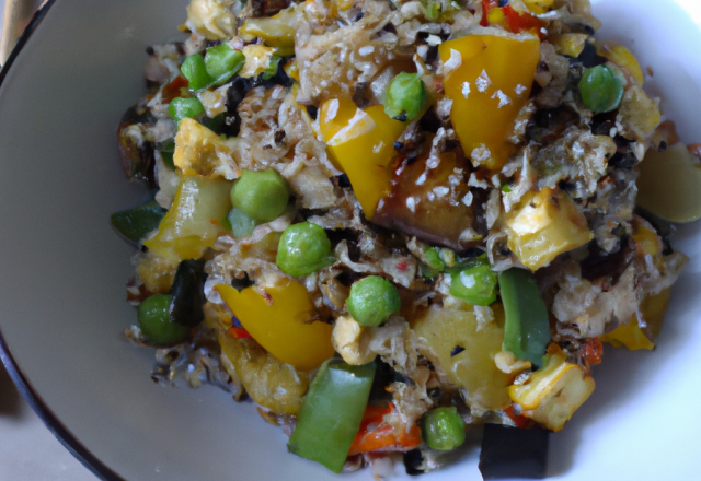 Poêlée de blé aux légumes asiatiques