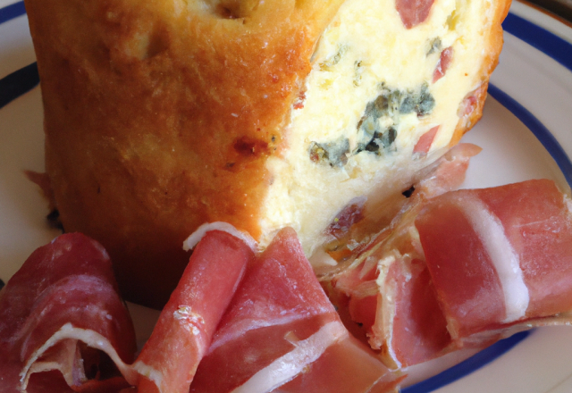 Cake au roquefort et au speck