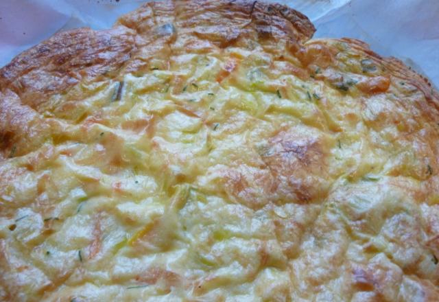 Tarte sans pâte au crabe et au poireau