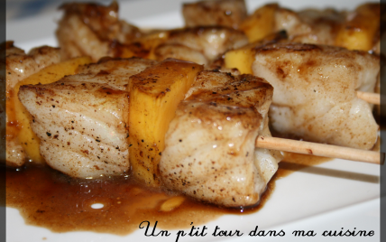 P'tites brochettes cabillaud et mangue