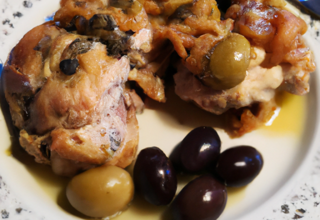 Pic de veau aux olives et à la Fourme d'Ambert