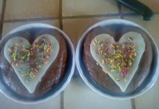 Cœur de brownies fondant au chocolat noir