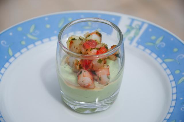 Verrine avocat et crevettes