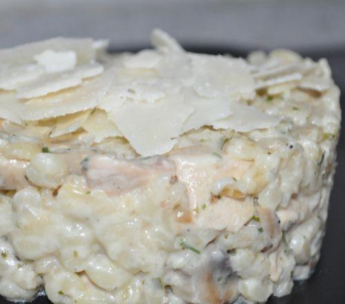 Risotto d'ebly au poulet et champignons