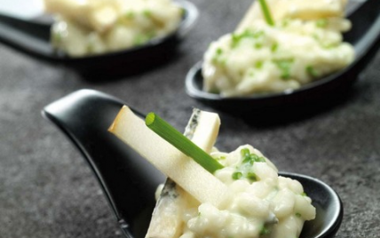 Petites cuillères de risotto et au Bresse Bleu