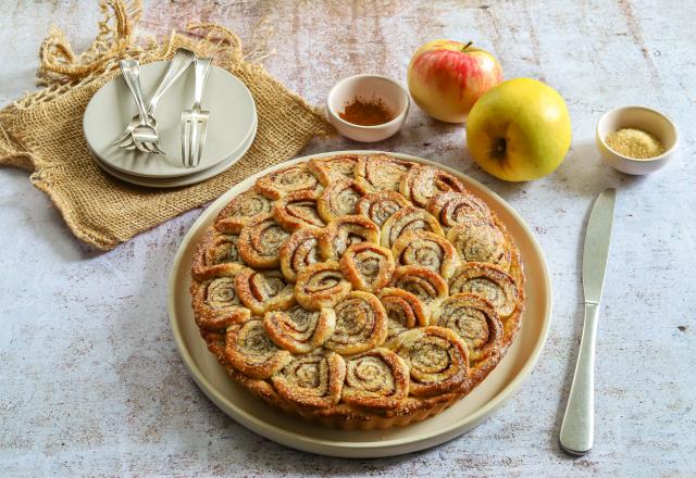 Tarte aux pommes façon cinnamon rolls