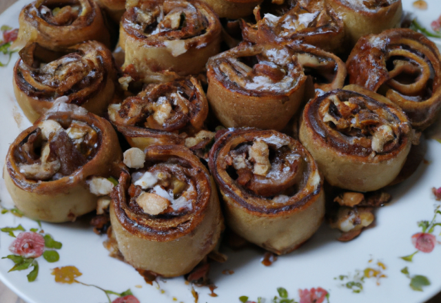 Roulé au Nutella et aux amandes effilés