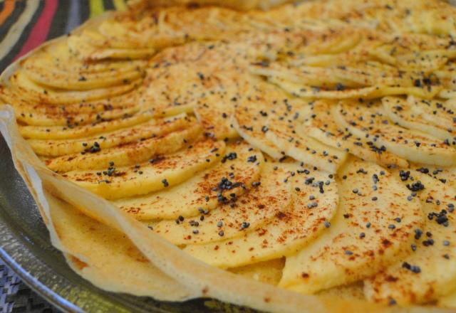 Pommes sur feuilles de brick