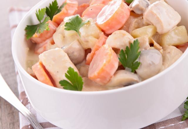 Blanquette de veau en noir et blanc