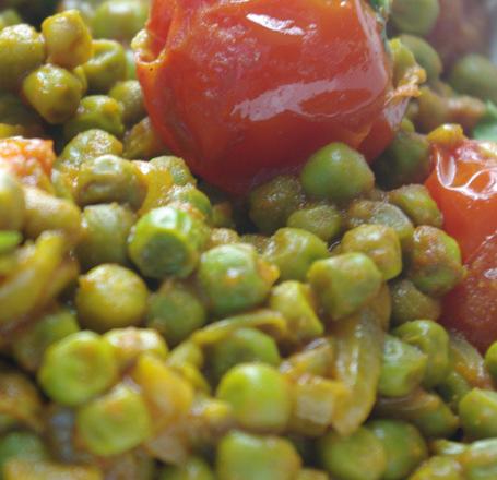 Curry indien petits-pois tomates