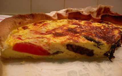 Tarte aux boudin, tomates et mozzarella