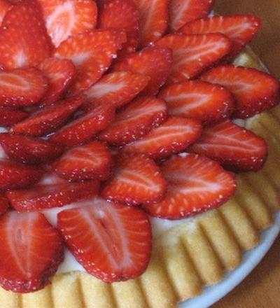 Tarte aux fraises renversée