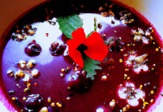 Soupe de fruits rouges aux coquelicots