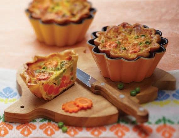 Quiche aux petits légumes et au Cantal Entre-Deux