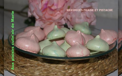 Meringues inratables fraises et pistaches