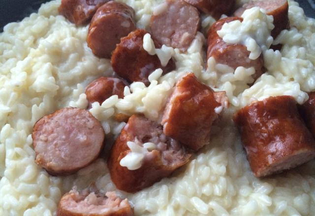 Risotto à la saucisse fumée