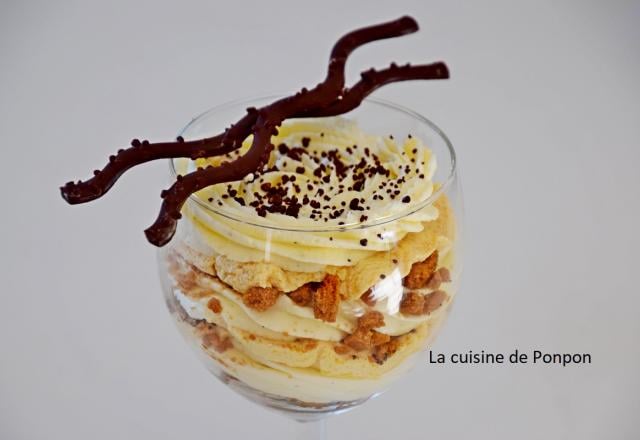 Verrine de crème dulcey, vanille et spéculoos