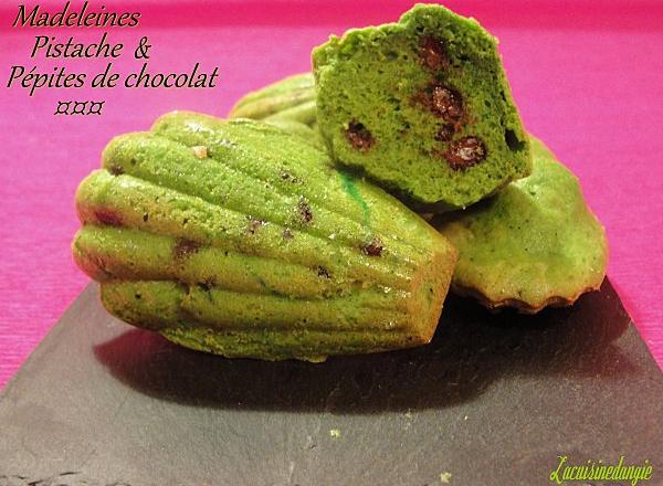 Madeleines Pistache et pépites de chocolat