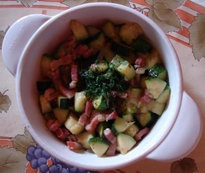 Courgettes sautées aux lardons