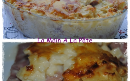 Gratin de crozets au jambon cuit et reblochon