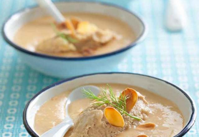 Soupe glacée de fenouil aux rillettes de thon