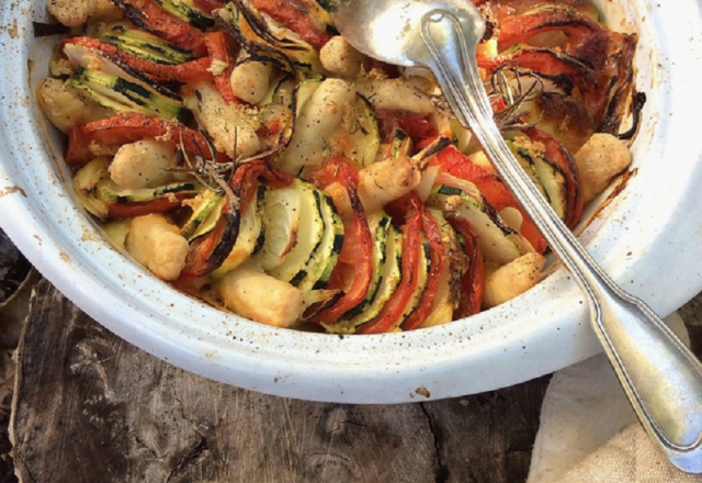 Tian de légumes aux quenelles de veau