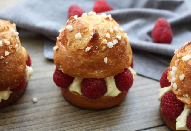 Mini-brioches façon tropéziennes aux framboises