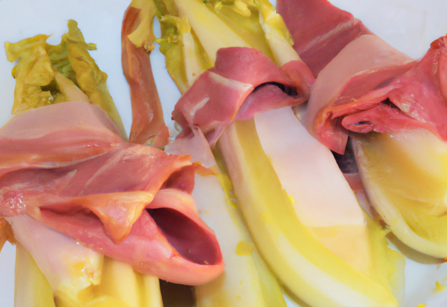 Emincé d'endives au jambon