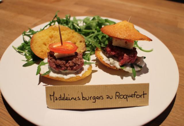 Madeleines burgers au Roquefort