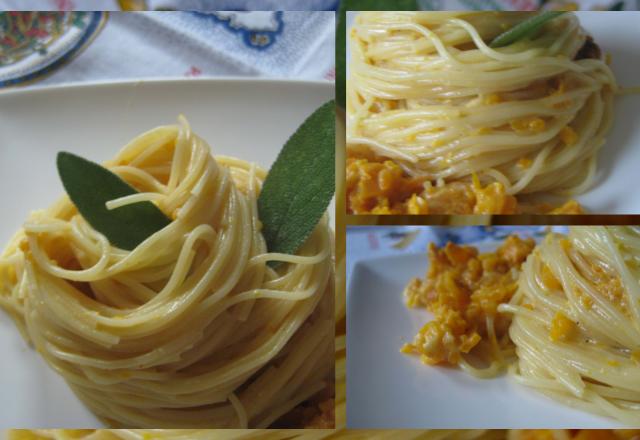 Cappelini con crema di parmigiano e zucca