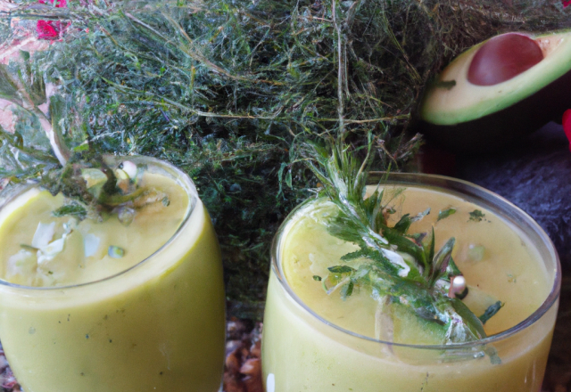 Smoothie avocat-concombre au romarin