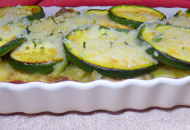 Gratin de courgettes et de riz cru