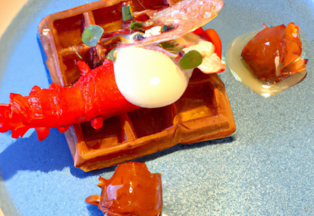 Gaufre de chérie au homard bleu