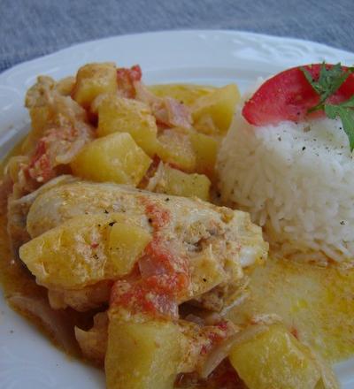 Fricassée de poulet au lait de coco