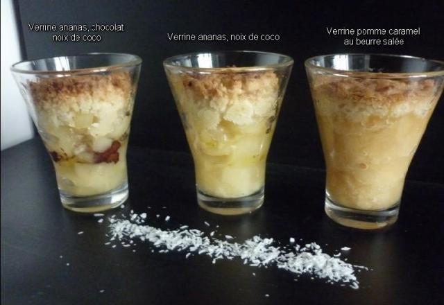 Trio de crumble en verrine