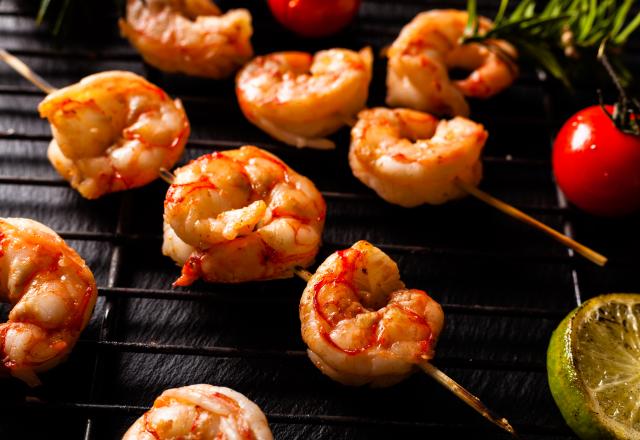 Brochettes de crevettes au barbecue