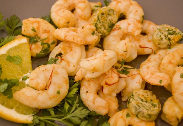 Crevettes sautées au cédrat et au sumac