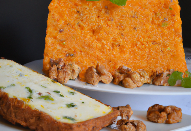 Cake aux noix boursin et mimolette