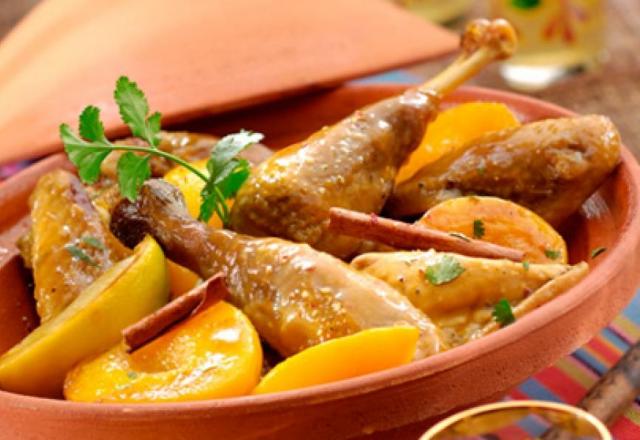 Tajine de pintade aux pêches