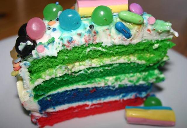 Layer cake technicolor bonbons