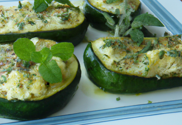 Courgettes farcies à la menthe