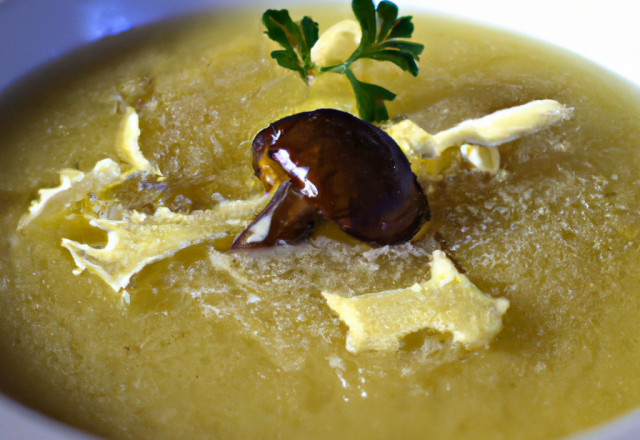 Potage de topinambours à l'huile de truffe