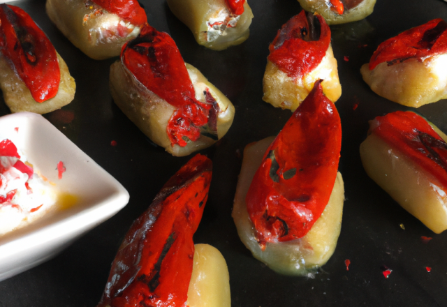 Tapas, pimentos  del pequillo farcis à la brandade de morue